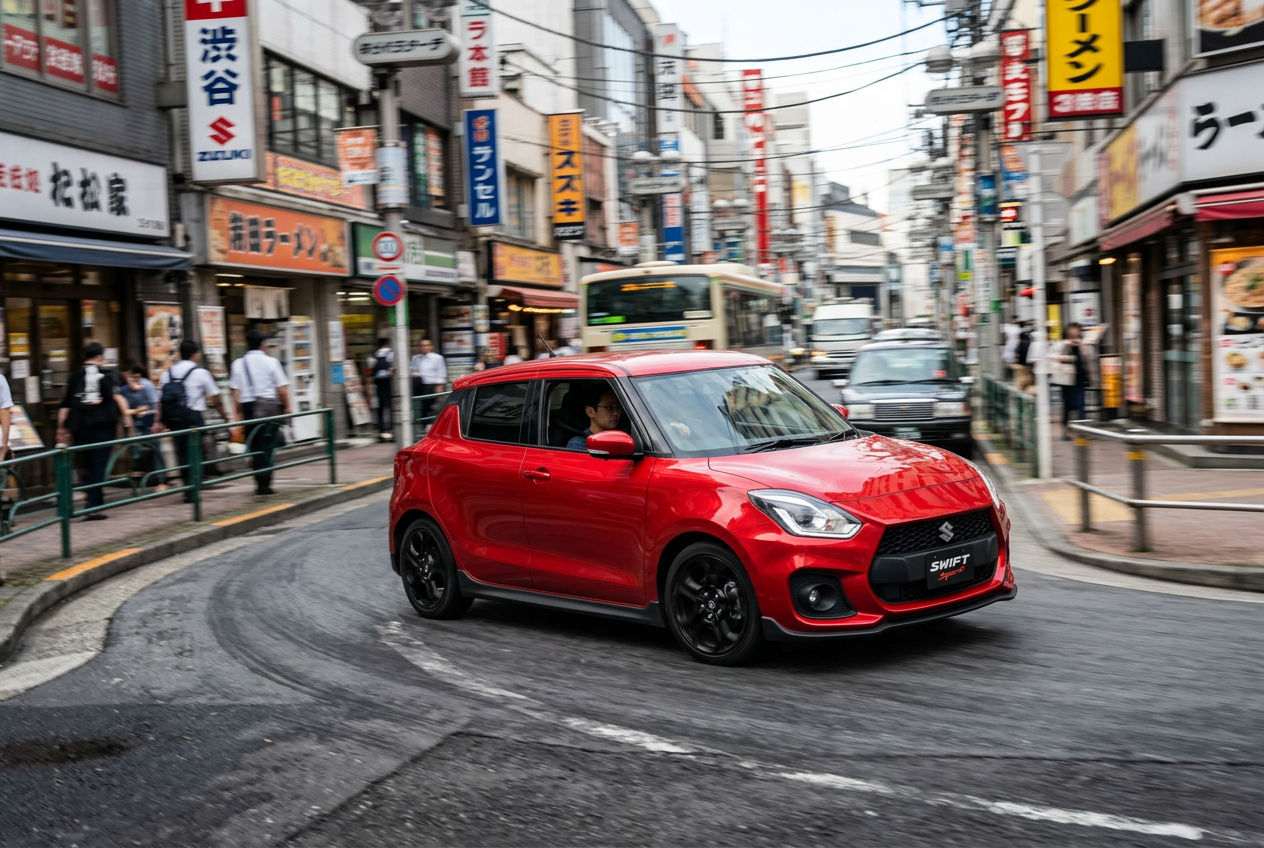 Suzuki Swift cornering agility in the city
