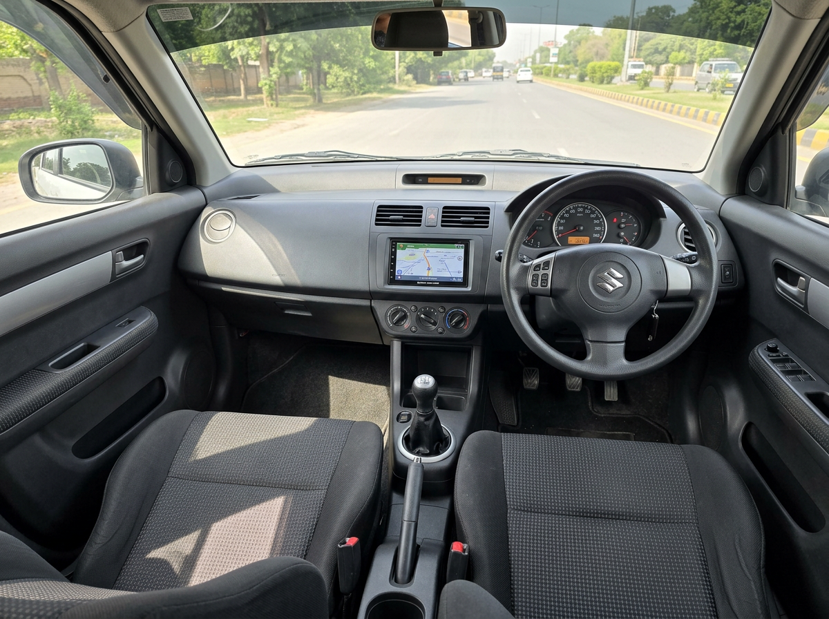 Suzuki Swift DLX Navigator interior cockpit and dashboard